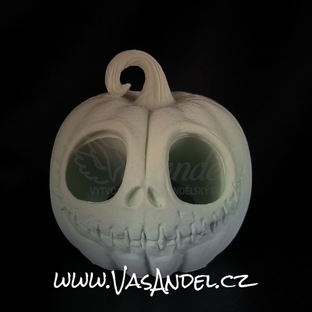 3D Dýně halloween s LED svíčkou 100x100x100 mm